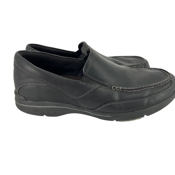 Rockport XCS Mens Black Leather Loafers Slip-On Casual Shoes Size 11.5 W - Picture 2 of 11